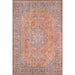 Momeni Afshar Indoor Rug - AFS11 Copper showcases a central medallion with a faded vintage look and intricate floral detailing throughout