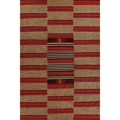 Momeni Adobe Indoor Rug - ADO-1 Red displays its full geometric striped design in earthy red and tan