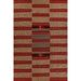 Momeni Adobe Indoor Rug - ADO-1 Red displays its full geometric striped design in earthy red and tan