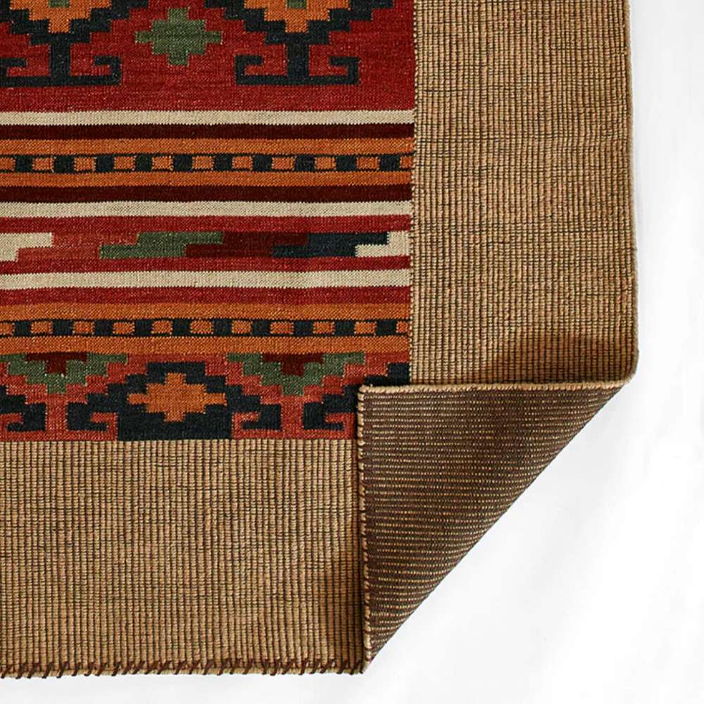 Momeni Adobe Indoor Rug - ADO-2 Multi showcases its sturdy weave and corner fold