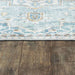Momeni Afshar Indoor Rug - AFS32 Light Blue laid flat on a hardwood floor