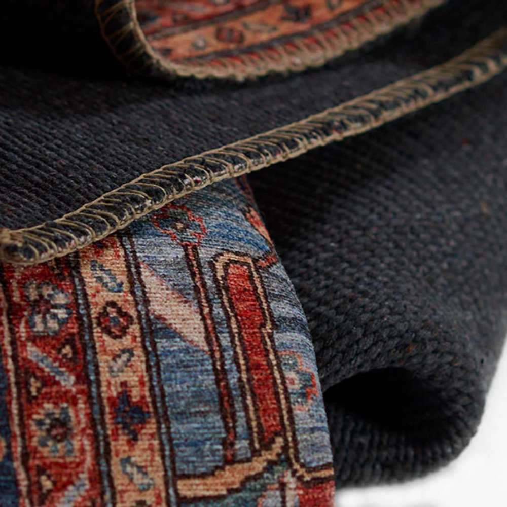 Momeni Afshar Indoor Rug - AFS37 Red displays its tightly woven backing and durable stitching
