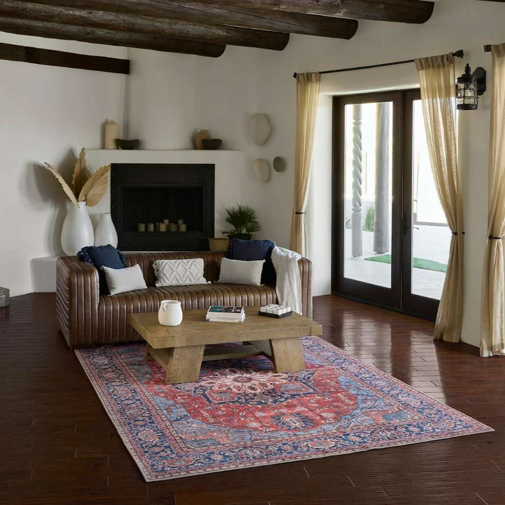 Momeni Afshar Indoor Rug - AFS37 Red stands out in a bright modern room