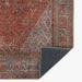 Momeni Afshar Indoor Rug - AFS38 Copper with a corner folded to reveal its durable backing and rich copper and blue tones