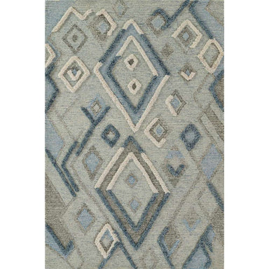 Momeni Allegro Indoor Rug - ALL-1 Blue features a modern geometric diamond pattern in soothing shades of blue and gray