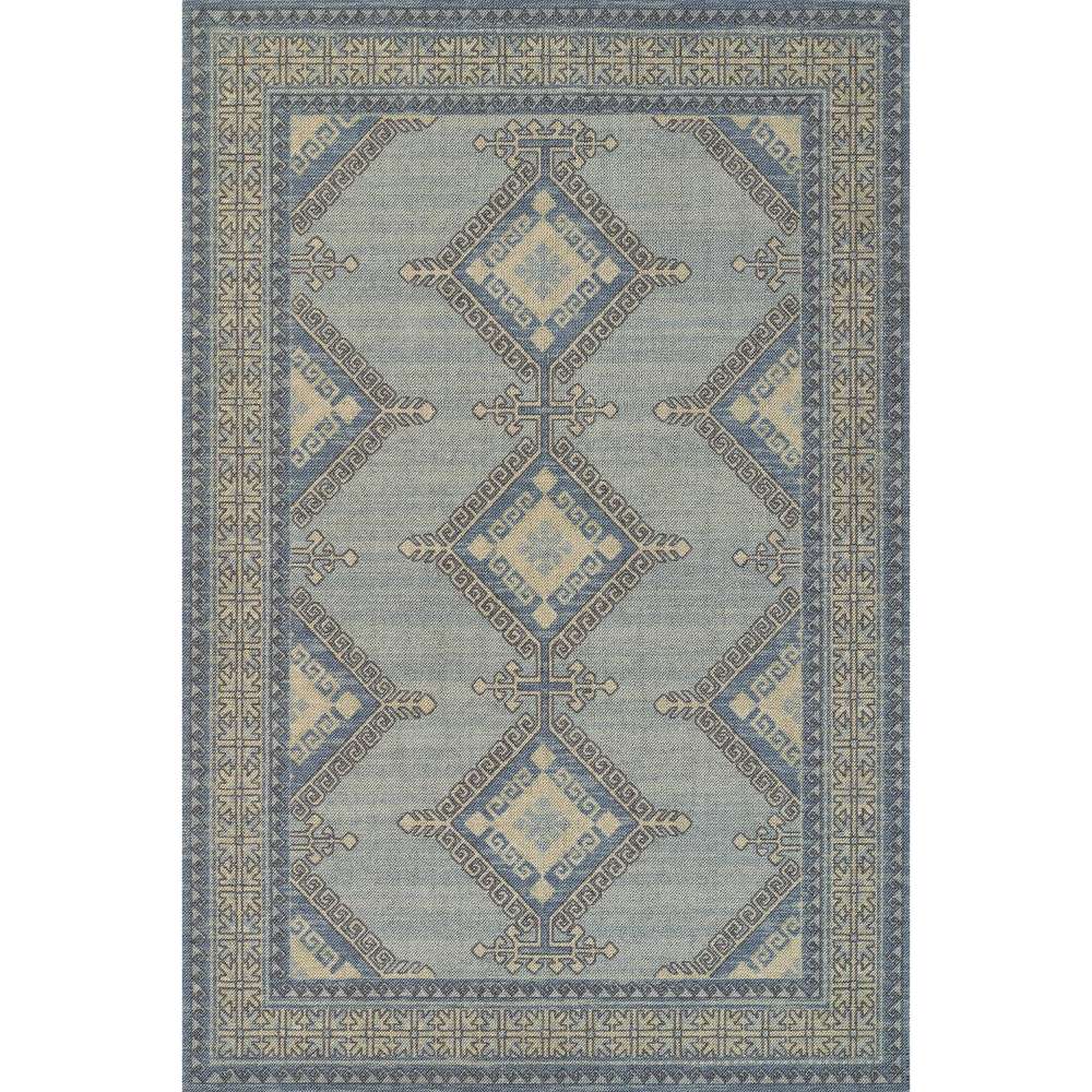 Momeni Anatolia Indoor Rug - ANA-10 Blue features a classic geometric pattern in soft blue and beige tones