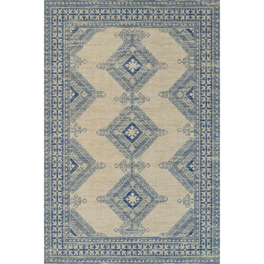 Momeni Anatolia Indoor Rug - ANA-10 Ivory features a traditional blue and ivory geometric design