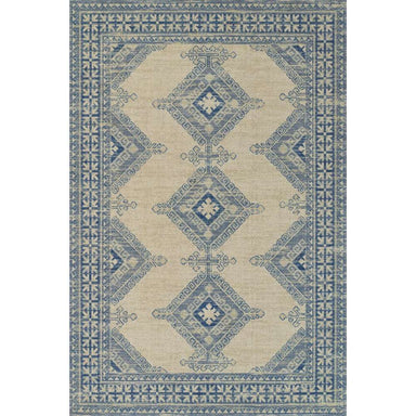Momeni Anatolia Indoor Rug - ANA-10 Ivory features a traditional blue and ivory geometric design