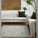 Momeni Anatolia Indoor Rug - ANA-11 Sage is placed in a cozy living room