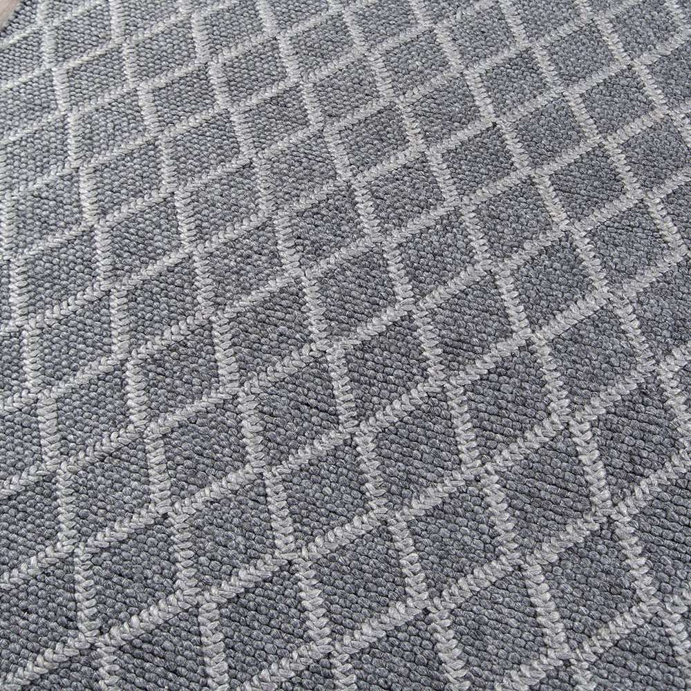 Momeni Andes Indoor Rug - AND-7 Charcoal features a textured diamond pattern in soft gray tones