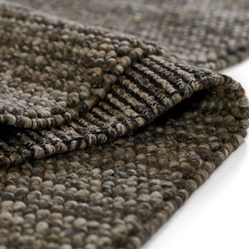 Momeni Andes Indoor Rug - AND-8 Charcoal displays its flexible woven design with a striped underside