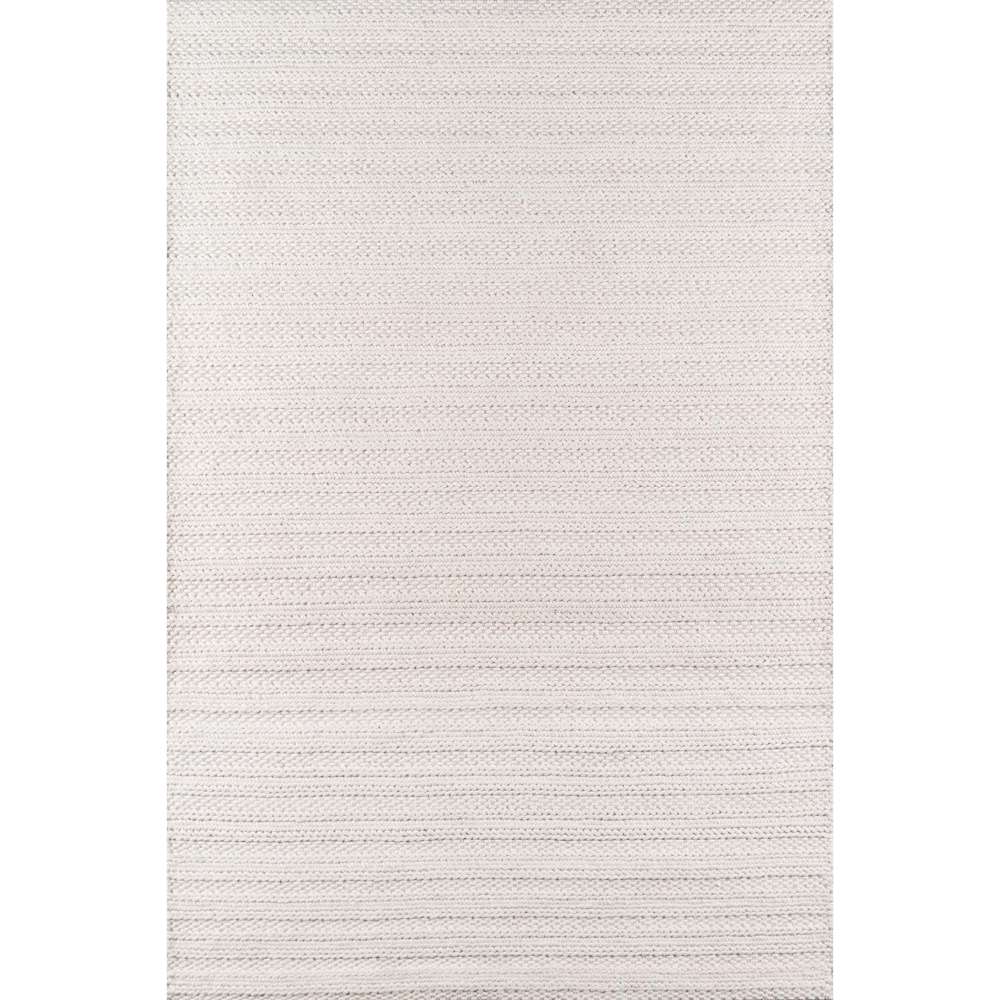 Momeni Andes Indoor Rug - AND-9 Ivory in full view highlights its minimalist ivory design and subtle woven stripes