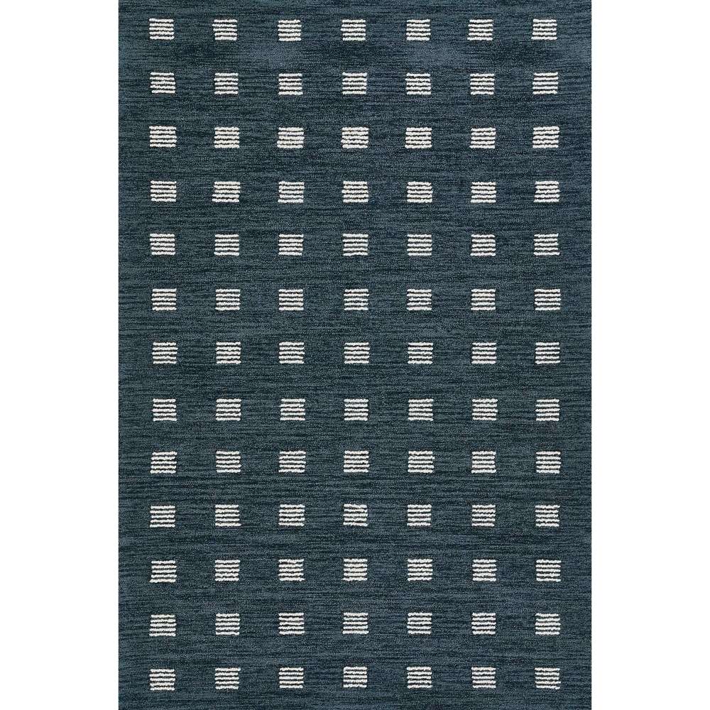 Momeni Archer Indoor Rug - ARC-1 Blue in full view reveals its bold grid design