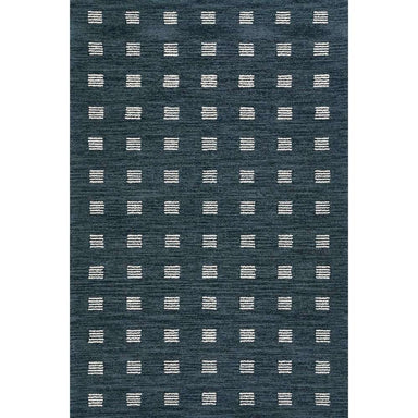 Momeni Archer Indoor Rug - ARC-1 Blue in full view reveals its bold grid design