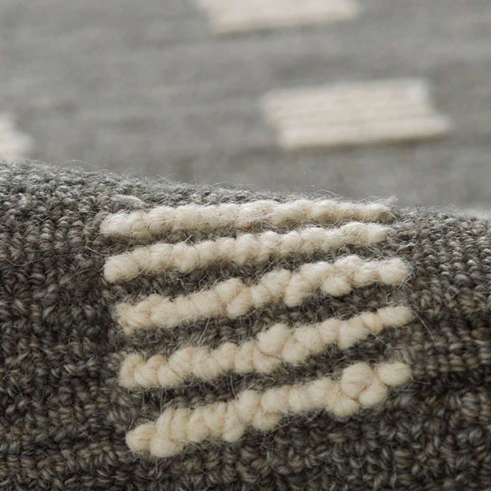 Momeni Archer Indoor Rug - ARC-1 Charcoal highlights its raised white tufted squares