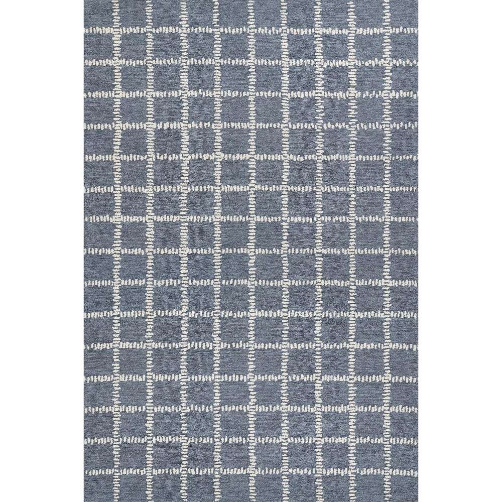 Momeni Archer Indoor Rug - ARC-3 Blue is shown in full, highlighting its balanced grid pattern and cool blue tones