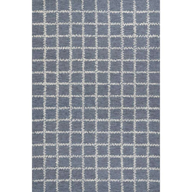 Momeni Archer Indoor Rug - ARC-3 Blue is shown in full, highlighting its balanced grid pattern and cool blue tones