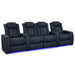 Moonlight Blue Valencia Tuscany Luxury Edition Home Theater Seating Row of 4 Loveseat Center Width 123 Height 43.5 Depth 40