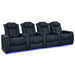 Moonlight Blue Valencia Tuscany Luxury Edition Home Theater Seating Row of 4 Width 129.75 Height 43.5 Depth 40