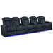 Moonlight Blue Valencia Tuscany Luxury Edition Home Theater Seating Row of 5 Loveseat Left Width 153.75 Height 43.5 Depth 40