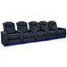 Moonlight Blue Valencia Tuscany Luxury Edition Home Theater Seating Row of 5 Width 160.5 Height 43.5 Depth 40