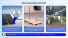 Multiple base mounting options for Sun Gold Power Modular & Expandable Ground Mount Brackets on concrete, wood, or heavy foundations