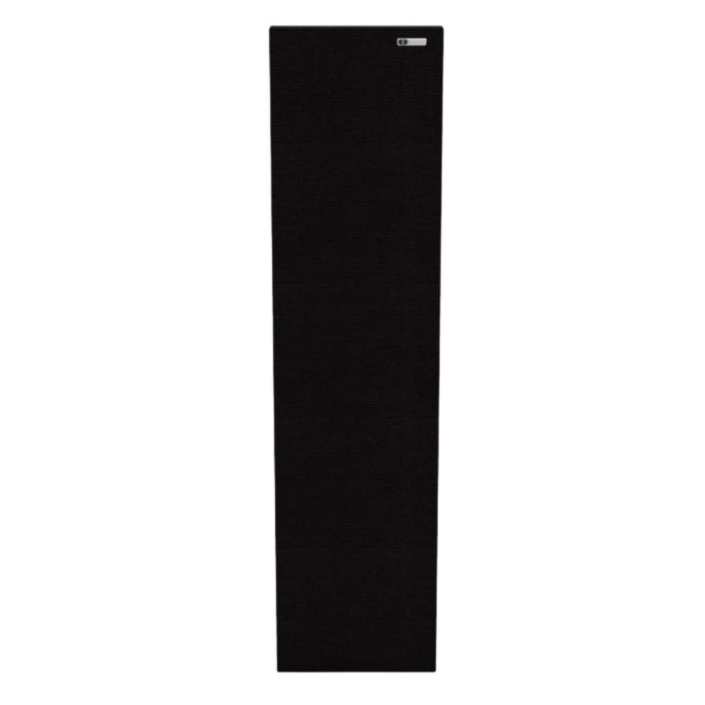 Narrow Black GIK Acoustics Classic Acoustic Panel in black fabric, shown as a slim vertical acoustic panel for reducing echo