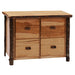 Natural Fireside Lodge Hickory Log Four Drawer File Cabinet shown as a rustic four-drawer cabinet with log-style legs, branch pulls, and a solid wood top