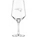 New England Patriots Crate & Barrel NFL Tour 18oz Red Wine Glass, Set of 4 featuring the Patriots stylized head and star logo etched on a clear stemmed wine glass