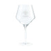New Orleans Saints Crate & Barrel NFL Tour 24oz Red Wine Glass, Set of 4 featuring the Saints fleur-de-lis logo and team name etched on a clear stemmed wine glass
