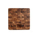 New York Giants Crate & Barrel NFL Square End Grain Cutting Board features a warm wood-block surface with the Giants NY logo engraved near the bottom