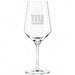 New York Giants Crate & Barrel NFL Tour 18oz Red Wine Glass, Set of 4 featuring the Giants “ny” logo etched on a clear stemmed wine glass
