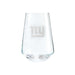 New York Giants Crate & Barrel NFL Tour 19oz Stemless Wine Glass, Set of 4 featuring the Giants “NY” logo etched on clear glass
