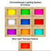 Nine chromotherapy color tiles and a red light therapy tile for Golden Designs Dynamic Santiago 2 Person Full Spectrum Infrared Sauna