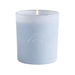 Ocean light blue single-wick Crate & Barrel Monochrome Scented Candle featuring a subtle Carolina Panthers logo on the front