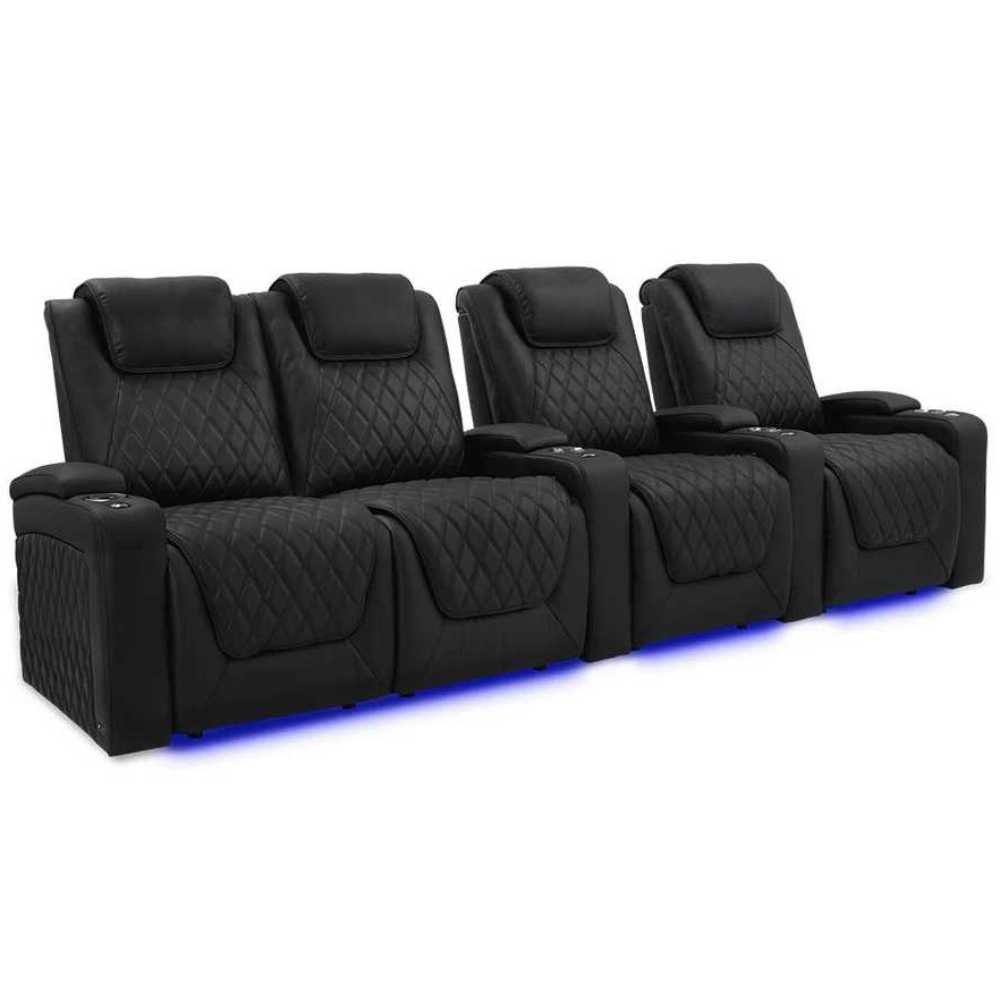 Onyx Valencia Oslo Luxury Edition Home Theater Seating Row of 4 Loveseat Left Width 124 Height 44.5 Depth 39