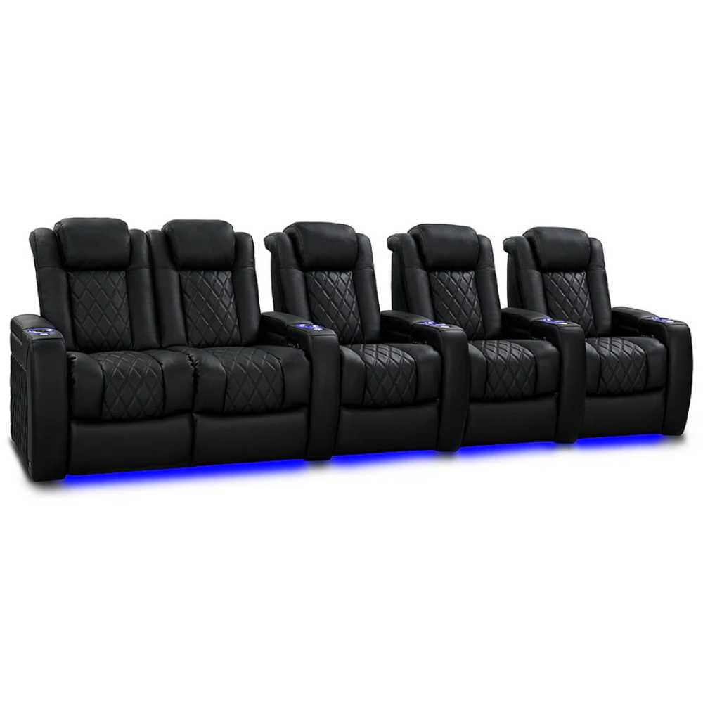 Onyx Valencia Tuscany Slim Ultimate Edition Home Theater Seating Row of 5 Loveseat Left Width 140 Height 43.5 Depth 40