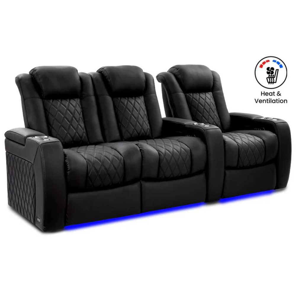 Onyx Valencia Tuscany Ultimate Heat & Ventilation Home Theater Seating Row of 3 Loveseat Left Width 93 Height 42.75 Depth 38