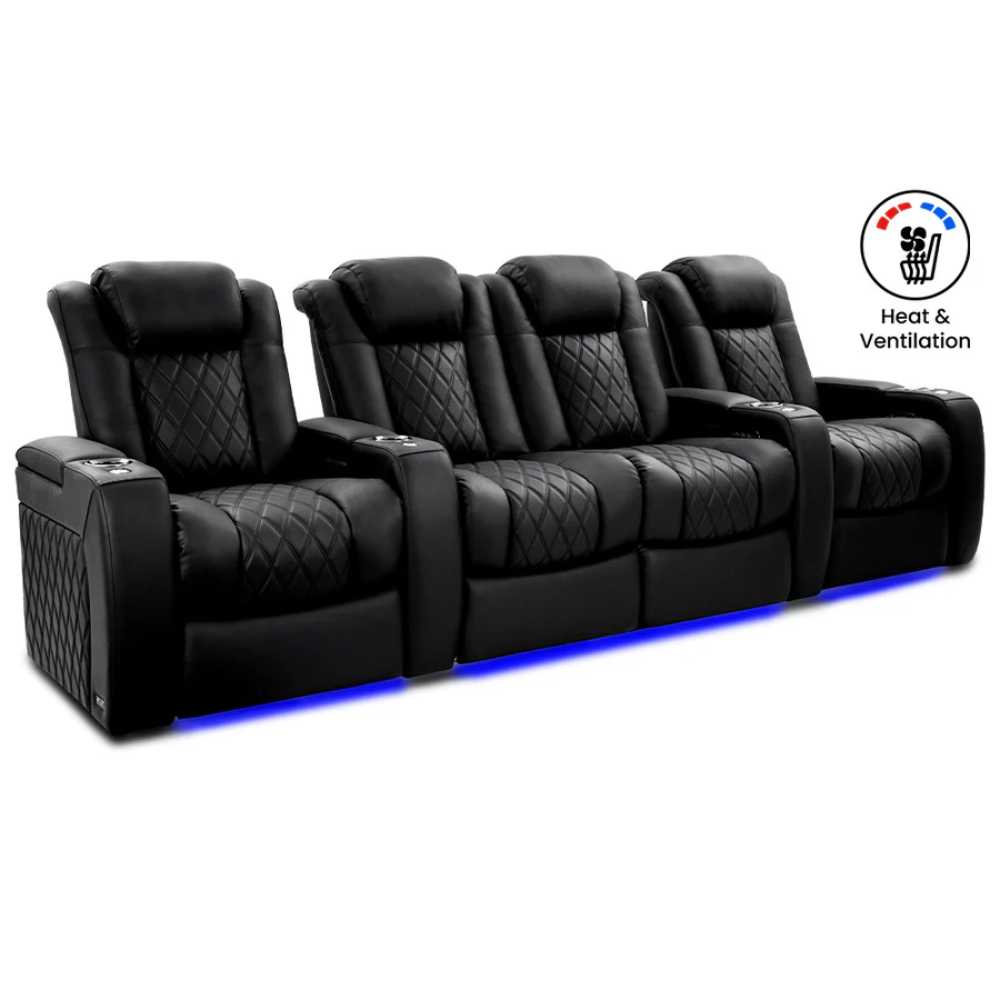 Onyx Valencia Tuscany Ultimate Heat & Ventilation Home Theater Seating Row of 4 Loveseat Center Width 124 Height 42.75 Depth 38