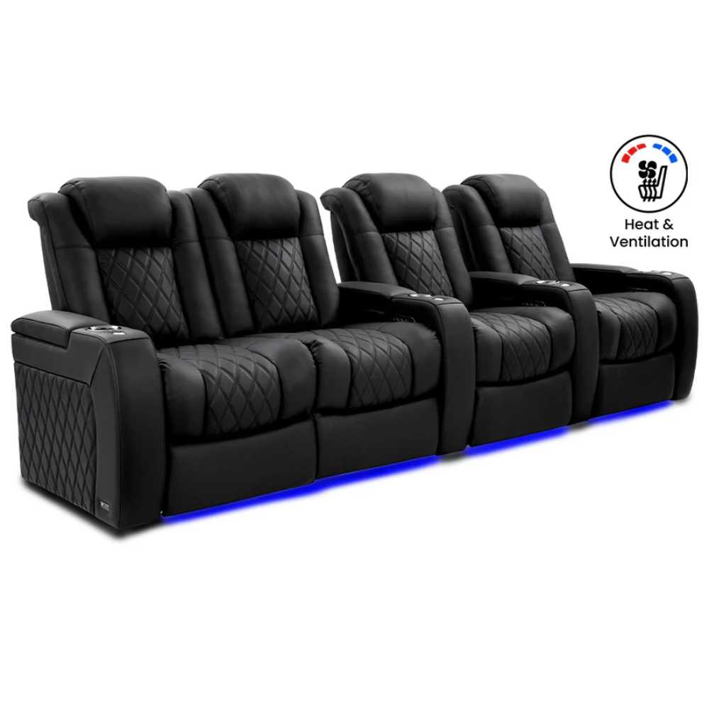 Onyx Valencia Tuscany Ultimate Heat & Ventilation Home Theater Seating Row of 4 Loveseat Left Width 124 Height 42.75 Depth 38