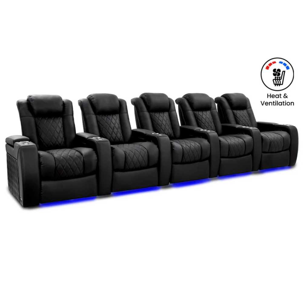 Onyx Valencia Tuscany Ultimate Heat & Ventilation Home Theater Seating Row of 5 Width 161.75 Height 42.75 Depth 38