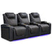 Onyx with Gold Stitching Valencia Oslo Ultimate Edition Home Theater Seating Row of 3 Width 99.75 Height 44.5 Depth 38