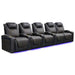 Onyx with Gold Stitching Valencia Oslo Ultimate Edition Home Theater Seating Row of 5 Loveseat Right Width 155 Height 44.5 Depth 38