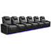 Onyx with Gold Stitching Valencia Oslo Ultimate Edition Home Theater Seating Row of 6 Width 186 Height 44.5 Depth 38