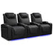 Onyx with Silver Stitching Valencia Oslo Ultimate Edition Home Theater Seating Row of 3 Width 99.75 Height 44.5 Depth 38