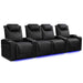 Onyx with Silver Stitching Valencia Oslo Ultimate Edition Home Theater Seating Row of 4 Loveseat Center Width 124 Height 44.5 Depth 38