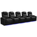 Onyx with Silver Stitching Valencia Oslo Ultimate Edition Home Theater Seating Row of 5 Width 161.75 Height 44.5 Depth 38