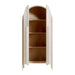 Open Crate & Barrel Annie 38" Whitewash Storage Cabinet showing spacious interior shelves for home storage