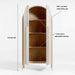 Open Crate & Barrel Annie 38" Whitewash Storage Cabinet with one fixed shelf, two adjustable shelves, and FSC-certified white oak