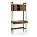 Open cabinet and pull-out drawer on Crate & Barrel Tate Walnut Bookcase Desk with Outlet reveal convenient storage space